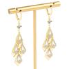 Super Sparkling Rhombus Zircon Golden Tassel Earrings For Women Fashion Personalized Daily Accessory Party Jewelry Birthday Gift