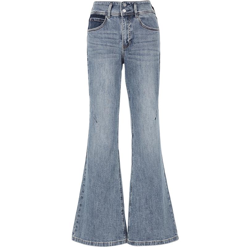 

ONLY Women s Retro High-Waist Distressed Flare Jeans S