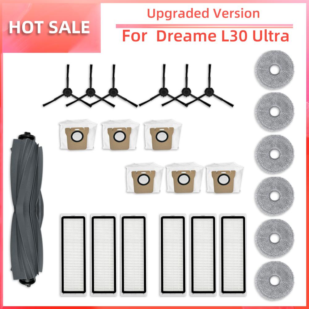 Compatible for Xiaomi Dreame L30 Ultra Robotic Vacuum Main Side Brush HEPA Filter Mop Pad Dust Bag Replacement Parts Accessories
