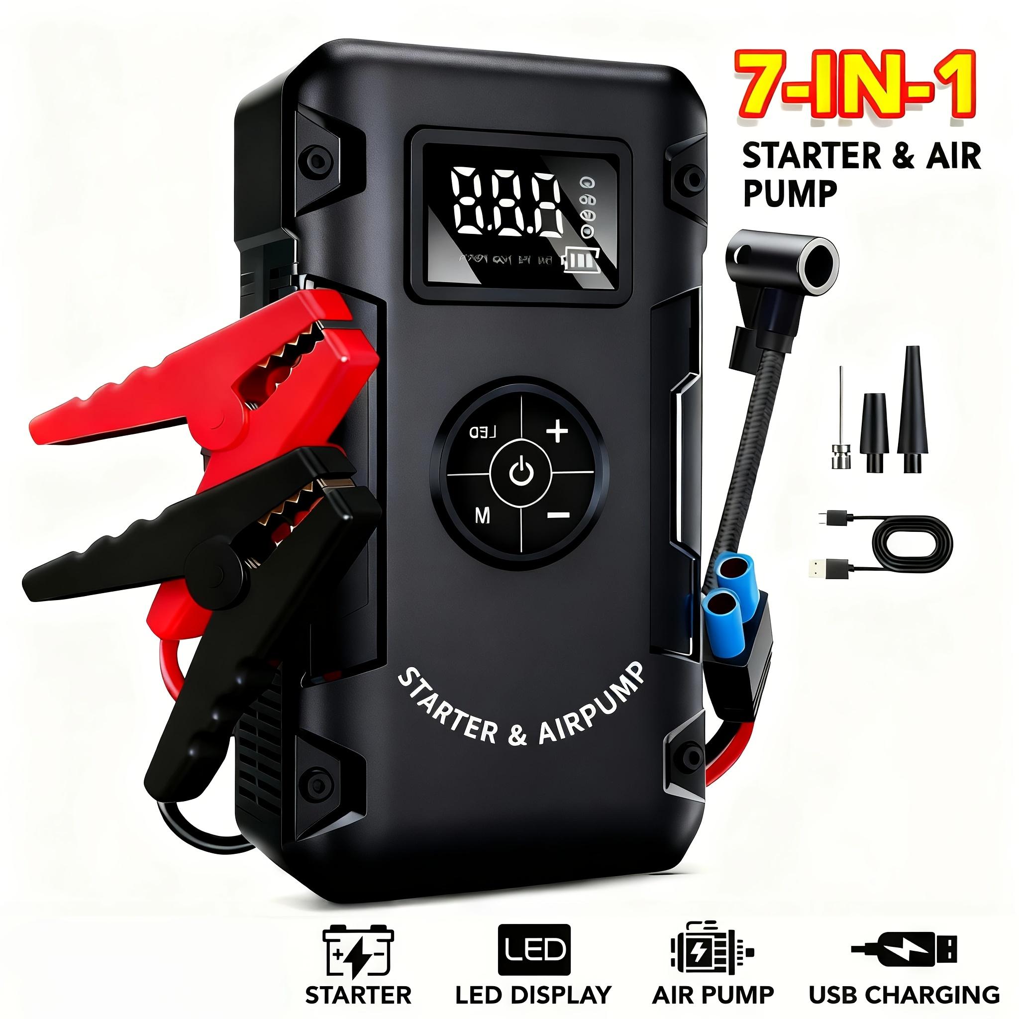 

10000A 7-in-1 Multi-Function Emergency Jump Starter with Air Pump, 150PSL Car Battery Booster, Tire Inflator, Portable Vehicle Battery Charger чорний
