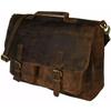 16 Inch Retro Buffalo Hunter Leather Laptop Messenger Bag Briefcase NEW