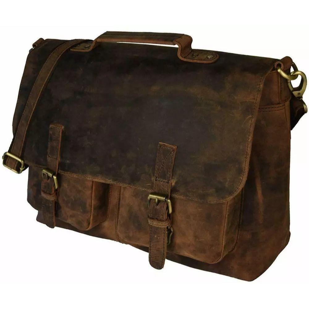 Geantă Messenger Laptop 16 Inch Piele Retro Buffalo Hunter Servieta NOU