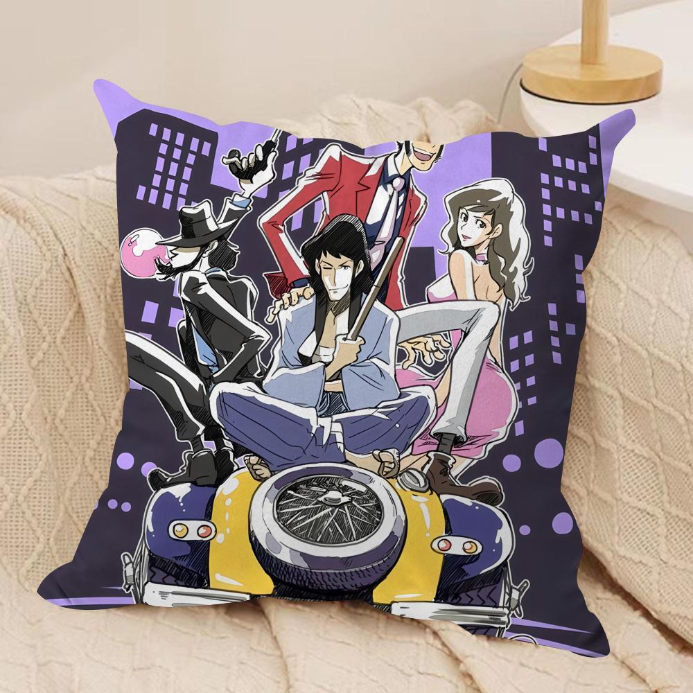 AArsene Lupin The Third Cushion Cover Silky Short Plush Invisible Zipper Dustproof Sofa Pillow Case for Home Decor