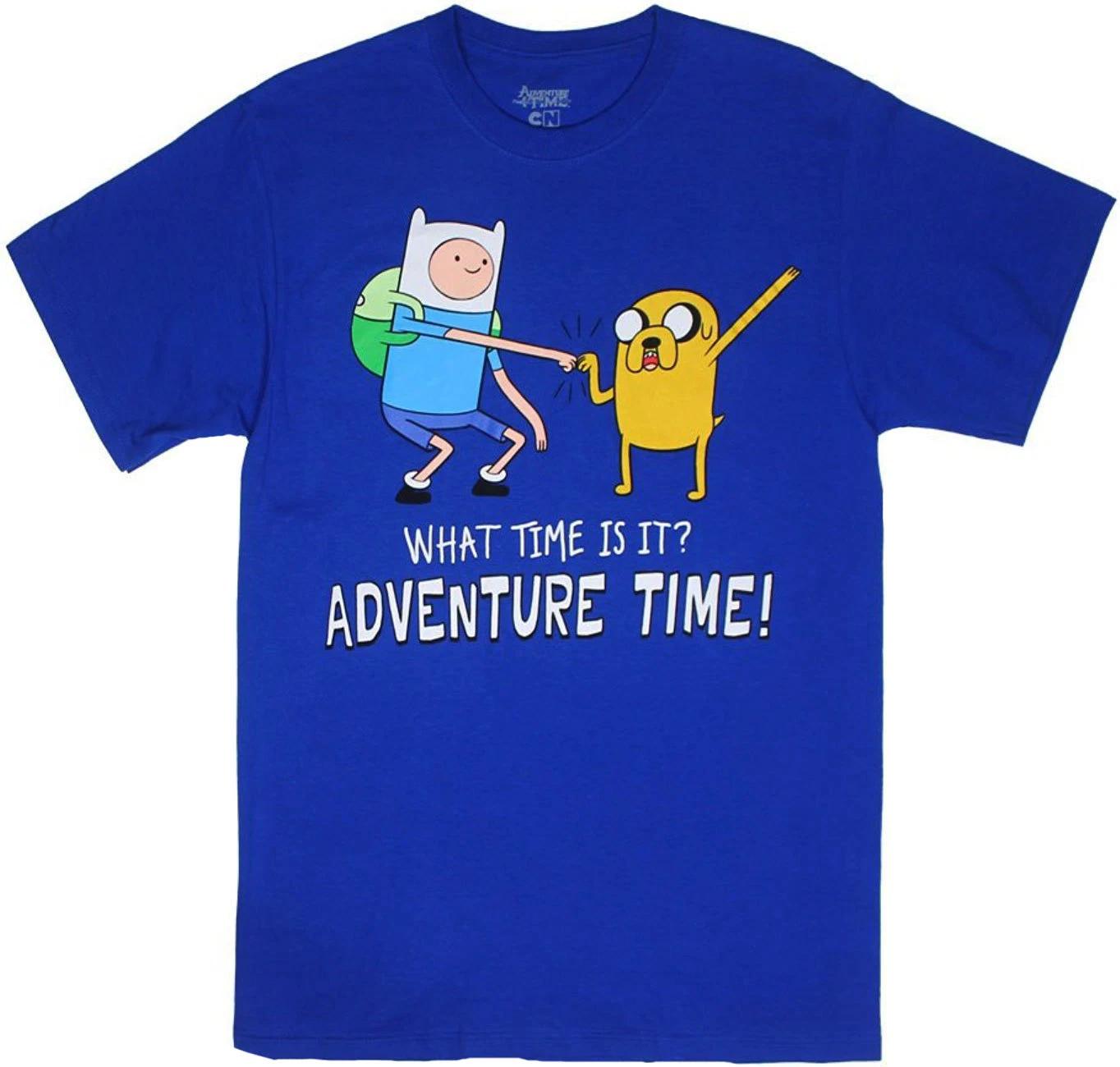 Official Adventure Time With Finn And Jake Standing Dap What Time Is It? 100% Cotton T-shirt Mens Tees Top 2XL
