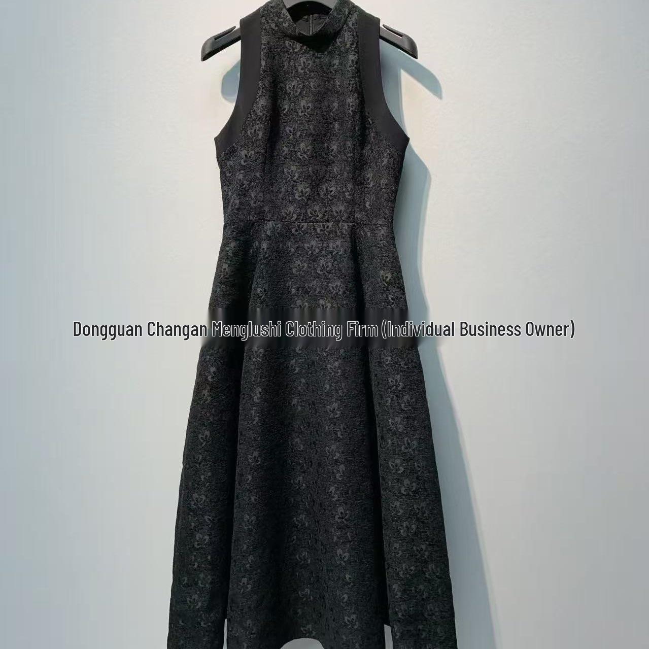 

Nanyou D Brand Women s French Jacquard Sleeveless Tank Dress with Waist-Cinched Skirt Hem Small