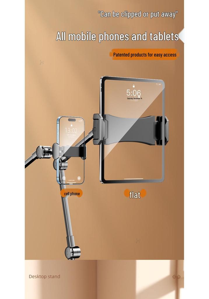 German Cantilever Phone Holder – 360° Rotating Overhead Stand for Live Streaming & Food Photography, Stable and Weighted