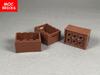 10 Stück/Los MOC Steine Brauner Behälter Kiste mit Griffen Lebensmittel Obst Kiste Korb 30150 Bausteine Spielzeug Kinder Geschenke