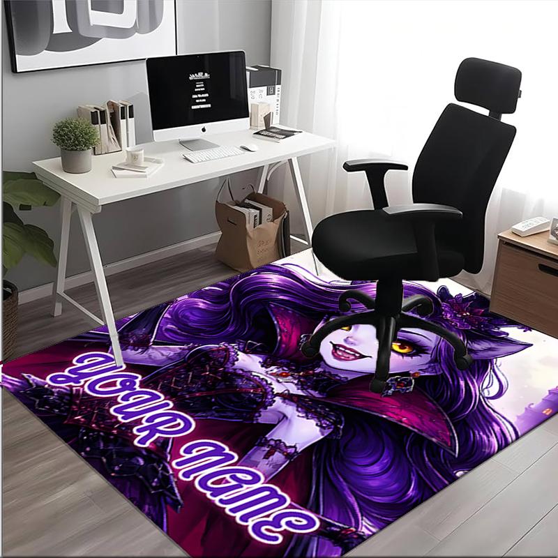 1PC Custom Name Vampire Fantasy Portrait Theme Floor Mat Ideal for Living Room, Game Rooms, Office, Bedroom,Floor Mat Playful Design
