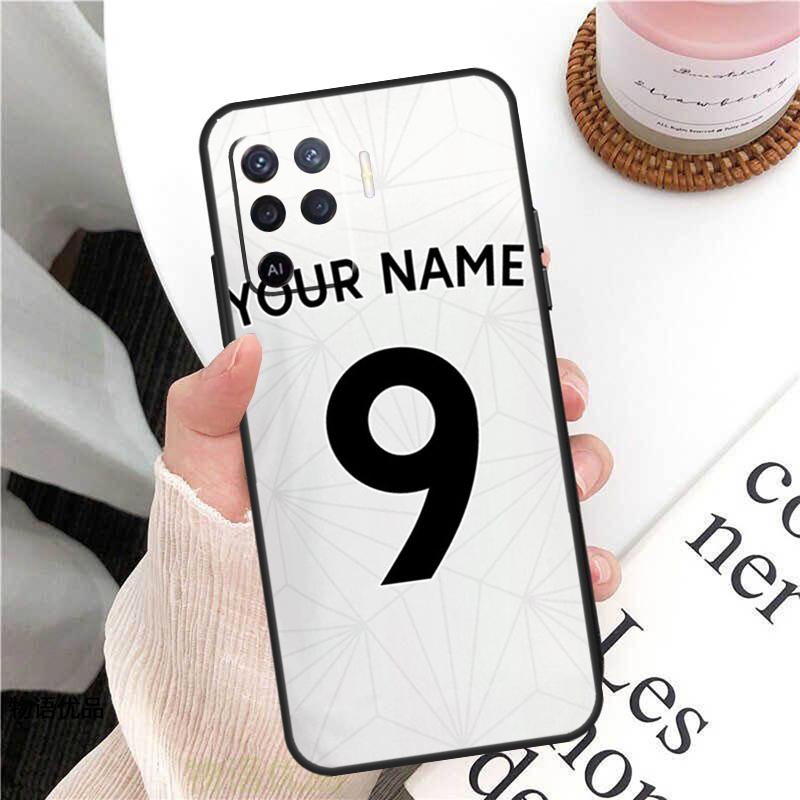 Personalised Football Name Number Case For OPPO Find X5 X3 Pro A15 A52 A72 A83 A91 A93 A54 A74 A94 A31 A53 A9 A5 2020 Cover