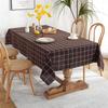 Cafe Double-Line Plaid Cotton Polyester Curled Edge Su Geometric Rectangular Dining Table Coffee Table Tablecloth Tablecloth