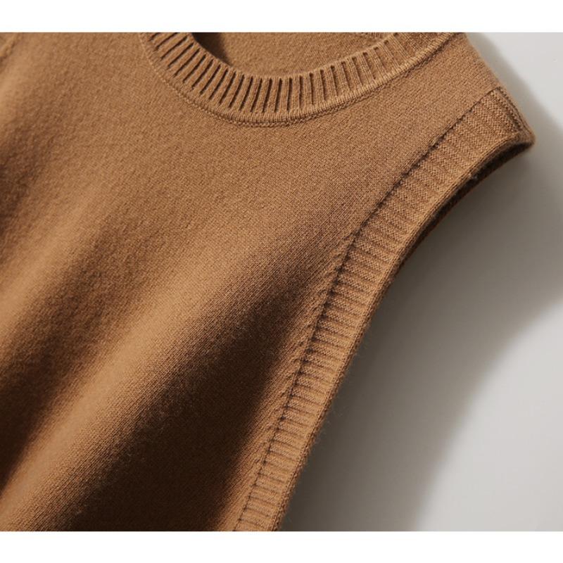 O Neck Fashion Sleeveless Women Knitted Sweater Vest Autumn and Winter Loose Simple New Office Tank Top Elegant Buttons Simple Clothing