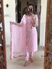 Indyjski Damski Designerski Zestaw Kurta Spodnie Dupatta Sukienka Bollywood Top Tunika Kurti Strój Salwar