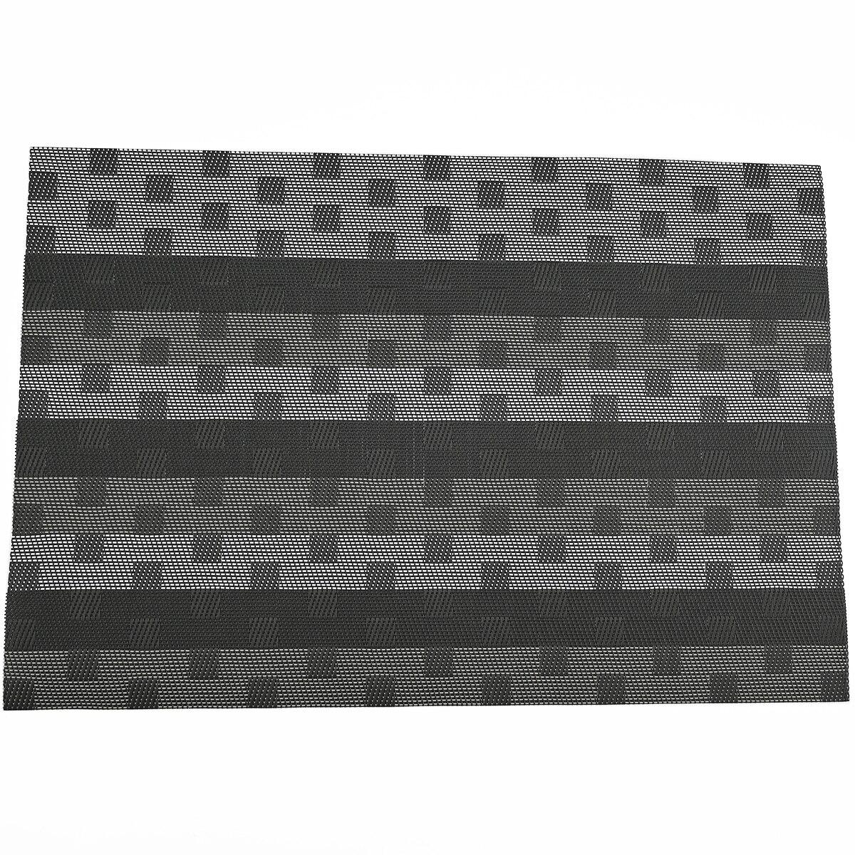 

Черный плетеный клетчатый коврик для чашки вина, моющиеся салфетки из ПВХ для обеденного стола, нескользящий набор подставок для домашних кухонных принадлежностей Set of 4 чёрный