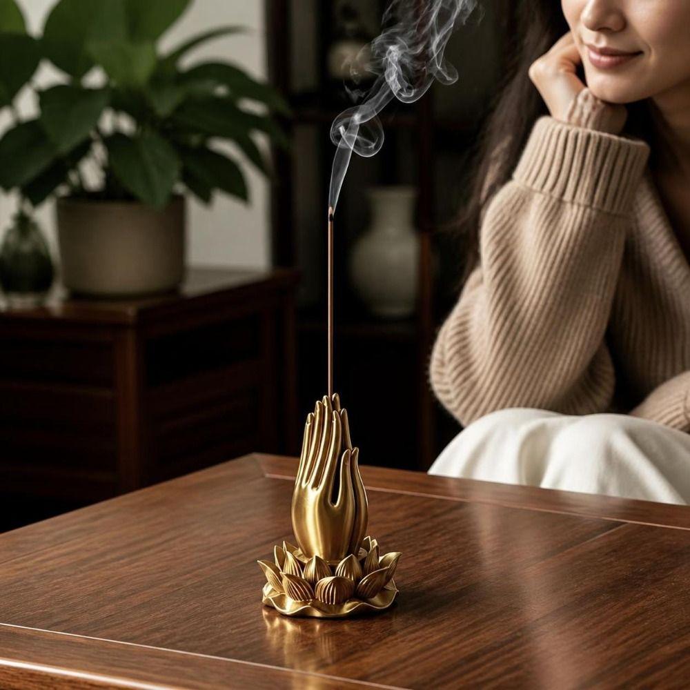 3D Printed Lotus Hand Incense Holder Lotus-Base Tabletop Incense Base Home Meditation