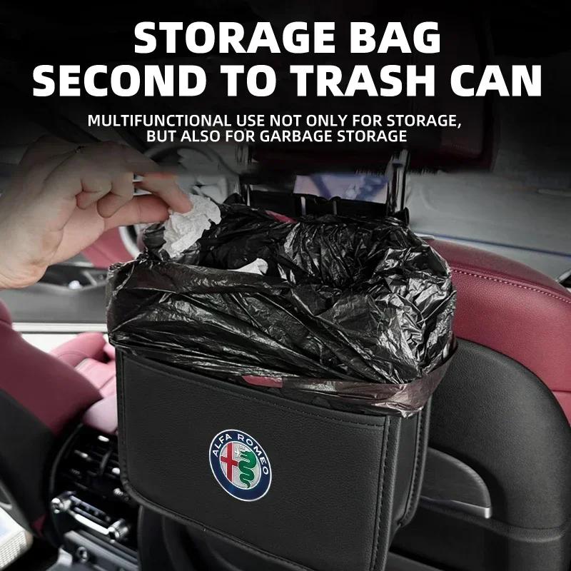 Multi Function PU Leather Car Seat Back Storage Bag For Alfa Romeo Sportiva Giulia Giulietta 159 156 Stelvio Auto Accessory