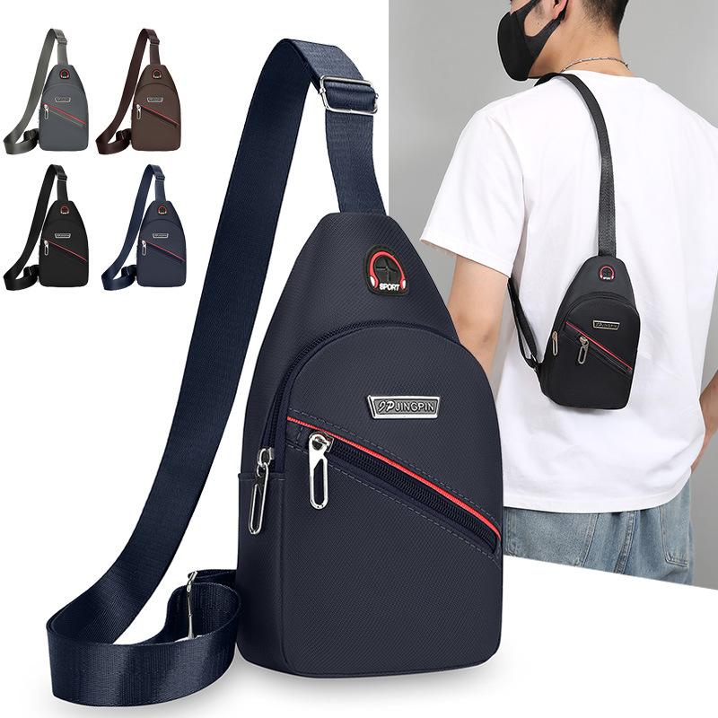 New Leisure Chest Bag Men's Korean Sports Men's Oblique Shoulder Bag Small Backpack Chest Bag Satchel Cycling Bag.