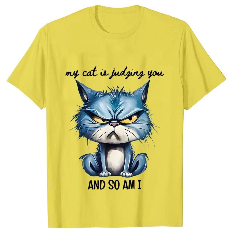 Funny Cat Sarcastic Antisocial Attitude Print Tshirts for Women Angry Cat T-shirts Not Today Introvert Female Tee Shirts Femme