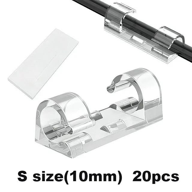 20/40Pcs Cable Clips with Strong Self-Adhesive Cable Management TV PC Wire Holder Sticky Tidy and Organizer Cord and Wires