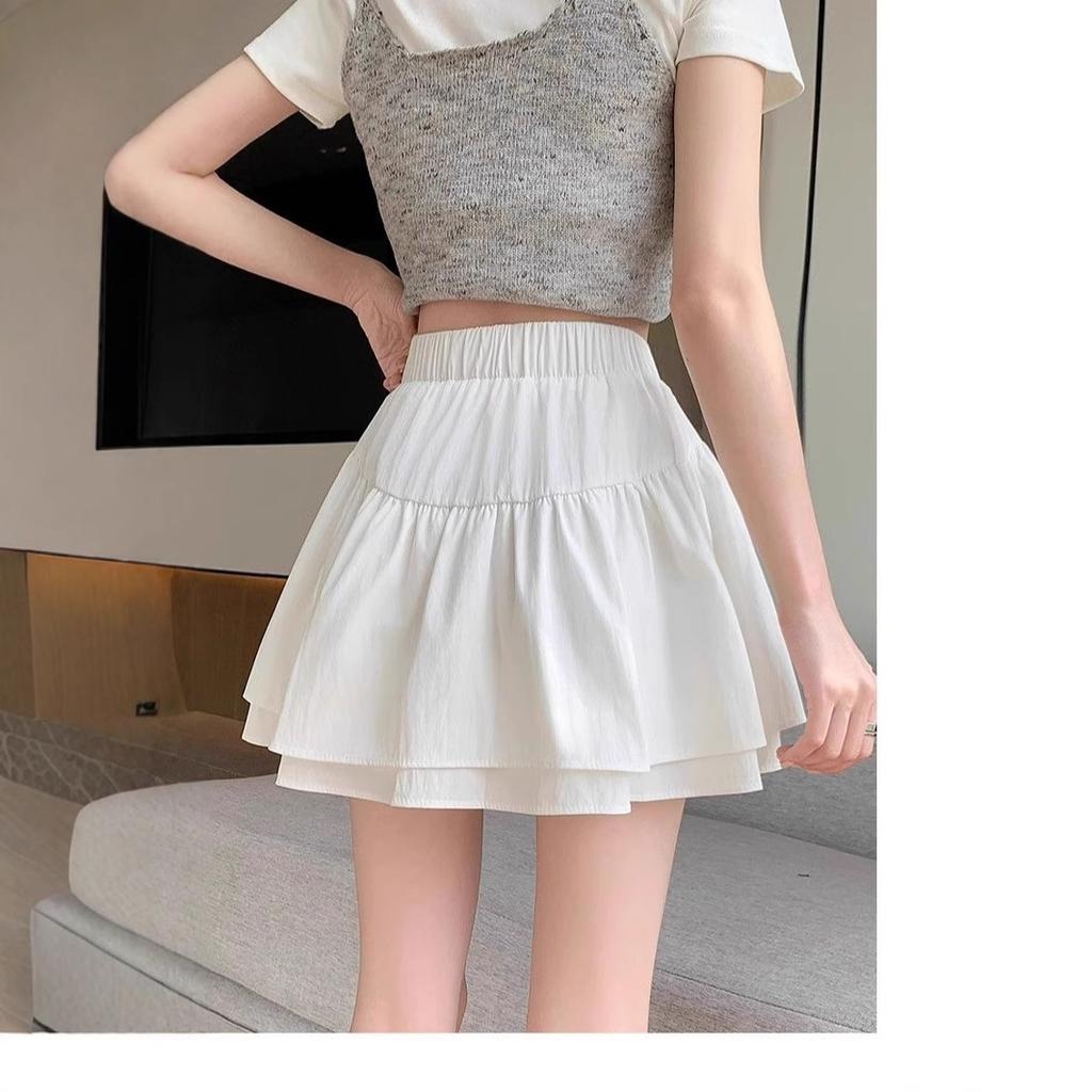Women's Summer New Style with Bows and Puffy Skirts, High Waist, Anti-exposure A-line Cake Skirt