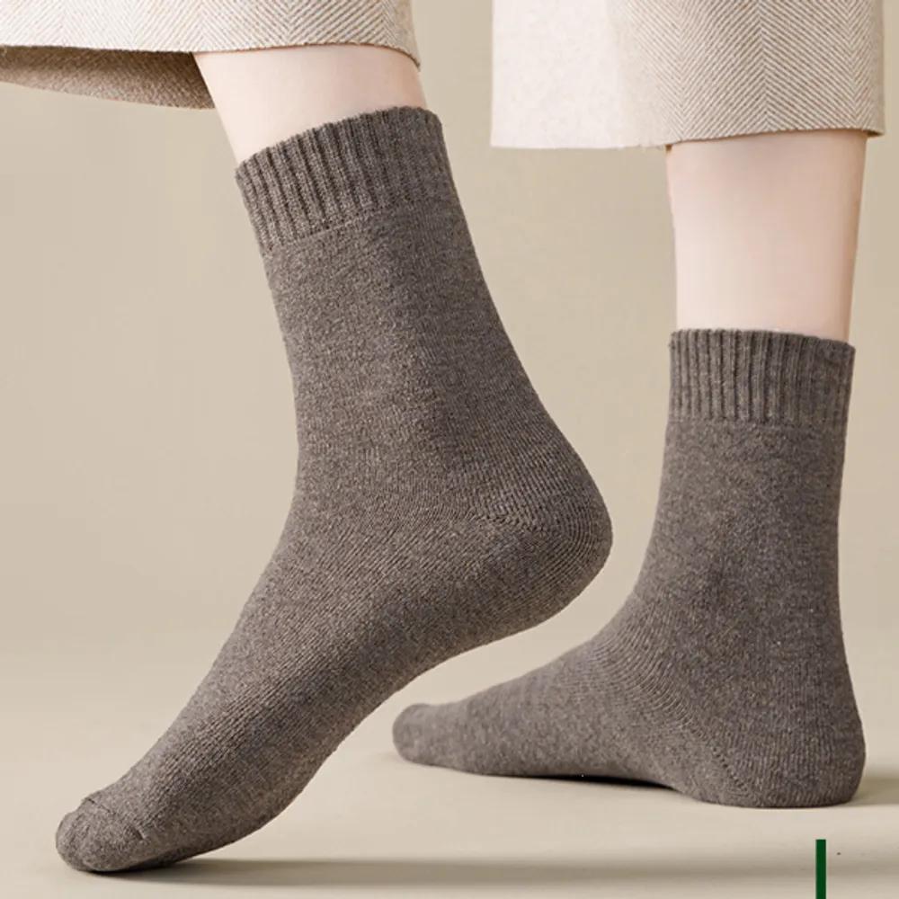 Plain sleep socks, non-compression maternity socks, casual knee socks gray