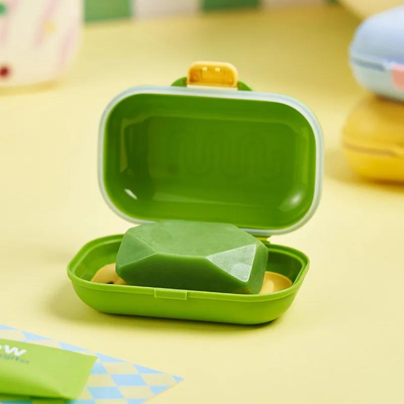 Portable Drainage Soap Box with Lid for Travel Small Soap Box Student Dormitory Soap Box Mini  and Carrying Soap sheets