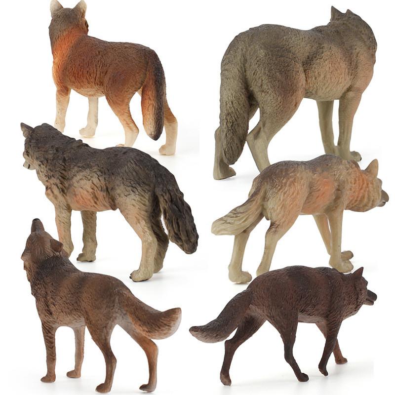 Wild Animal Landscape Pvc Wolf Pack Figurines With Static Display For Collectors And Decor