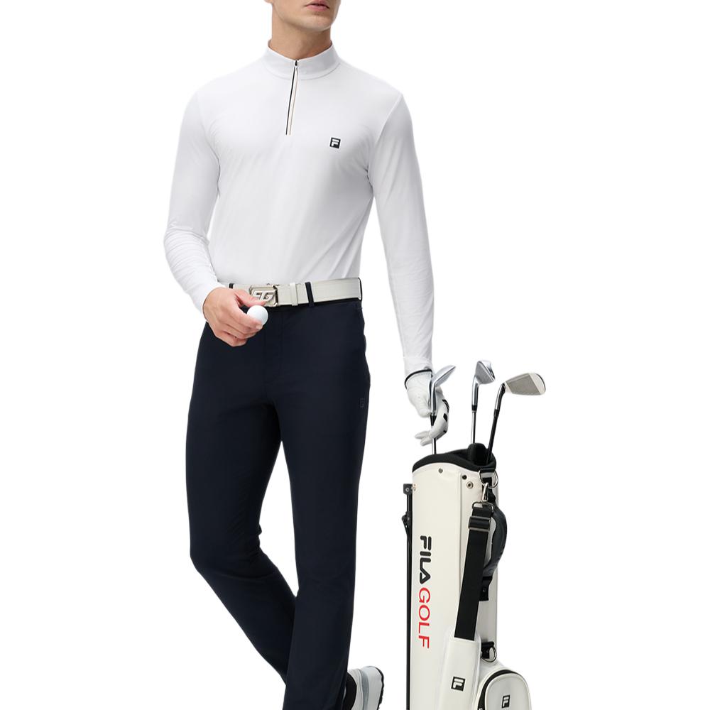 FILA Golf Series Fashion Comfortable Soft Pullover Long Sleeve T-Shirt Men Tops White A11M445222F-WT
