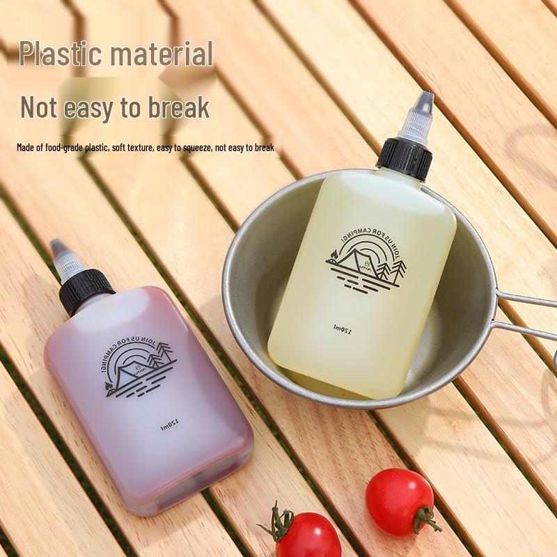 120ML Leakproof Portable Oil & Vinegar Bottle for Camping - Refillable & Compact Seasoning Storage