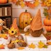 1Pair Fall Season Harvest Celebration Gnomes Figures Handmade Festival Dwarf Decoration for Office and Home Couple Gift
