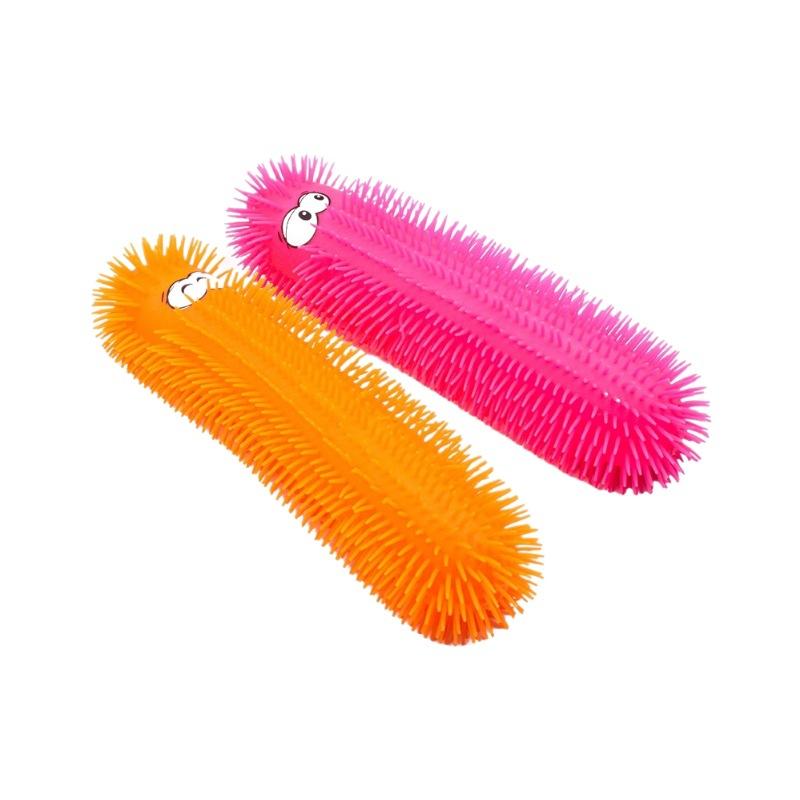 Custom Animal Set New Creative Children's Luminous TPR Fidget Puffer Worm Caterpillar Squeeze Toys for Stress Relief