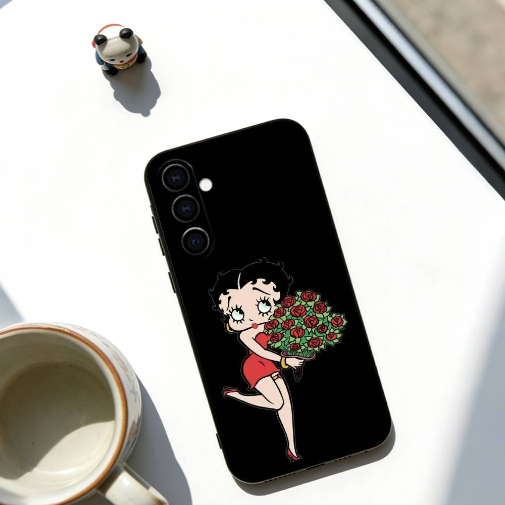 Cartoon Betty Boop Phone Case Soft black For Samsung Galaxy A73,A72,A71,A70,A53,A52,A51
