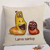 Classic Funny Anime LLarva Cushion Cover Natural Linen Organic Fabric DoubleSided Printing Sofa Home Decor Gift Pillow Case