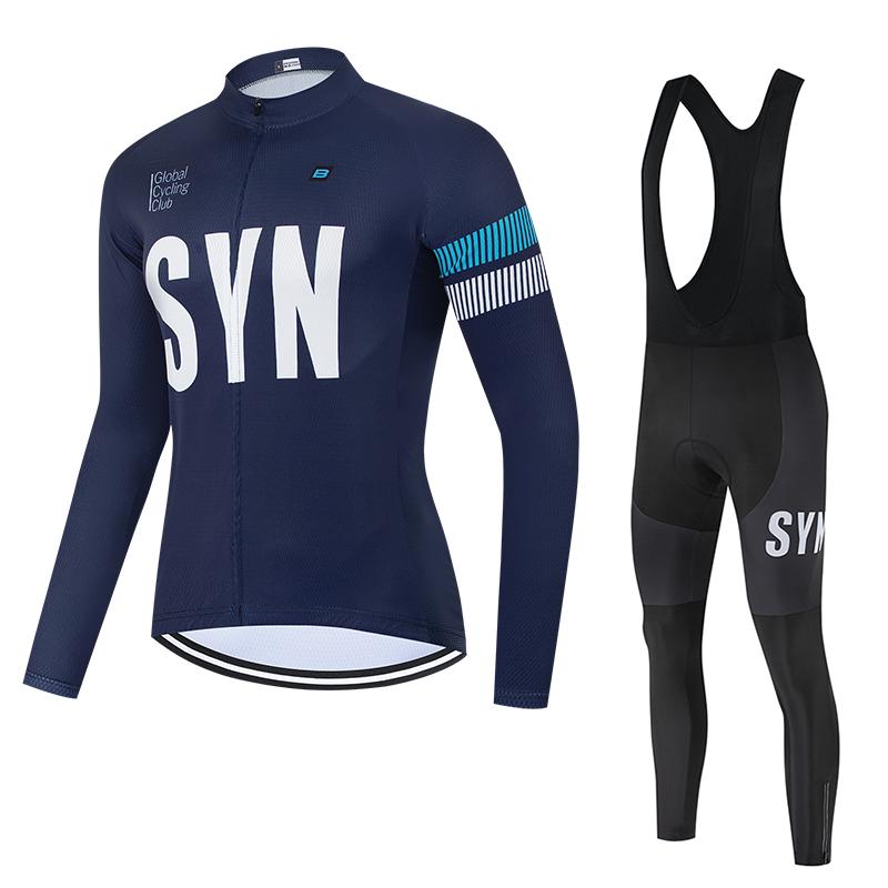 Autumn Long Sleeved Breathable Cycling Suit Set 2026 Cycling Bib Men s Autumn and Winter Road Bike Cycling Suit Long Set Polyester Fiber Cycling Shirt XS