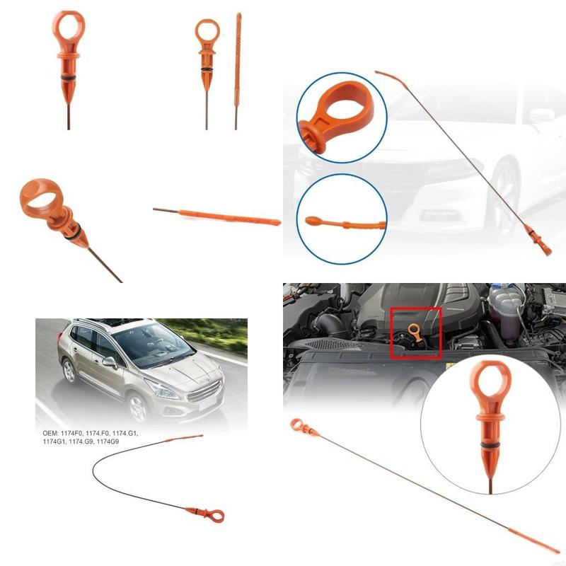 Q9QD Precise Measurement Car Engine Oil Fluid Level Dipstick for 308 3008 508 5008 Oil Dipstick Automotive Accessories 1174F0