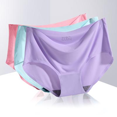 Damen Eisseide Dessous Nahtlose Damenunterwäsche Atmungsaktive Mid-Waist Sexy Damen Slips