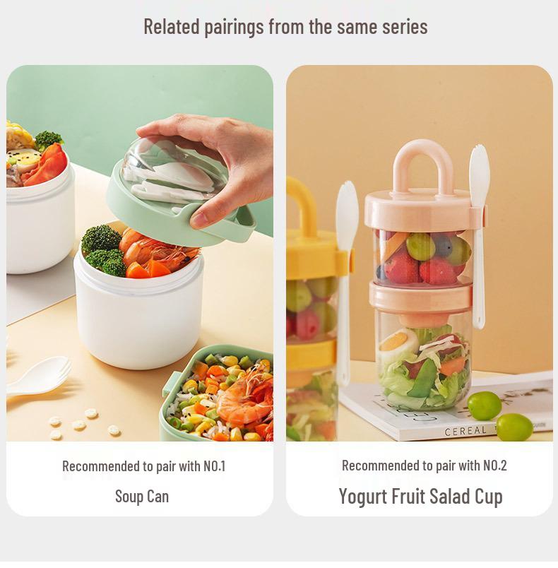 Portable Microwave-Friendly Bento Box with Cutlery for Office and Outdoor Use