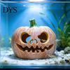 Fish Tank Landscaping Ornament Halloween Pumpkin Aquarium Hideout, Ghost Face Betta Reptile Accessories Hide Cave, Decorative Shrimp Hideaway for