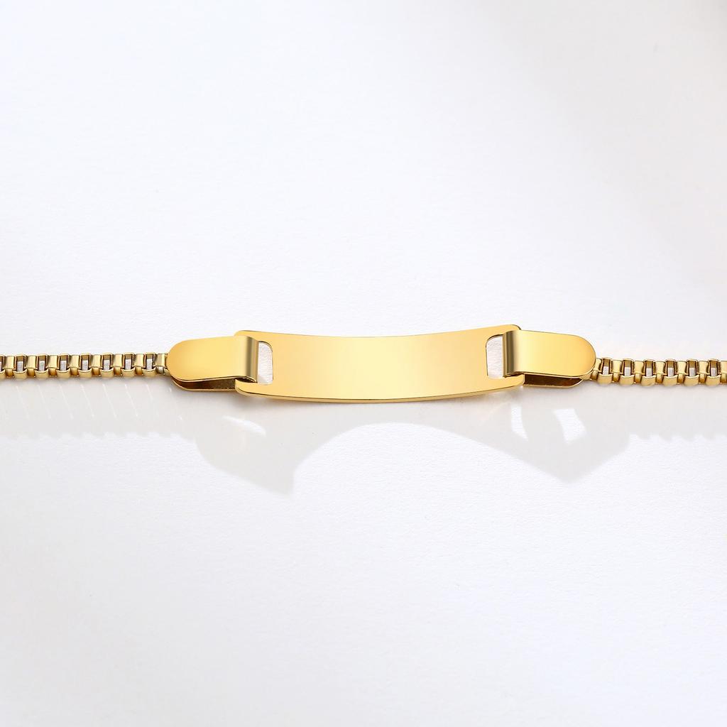 Personalisierter Edelstahl Schmuck Individuell Personalisierter Name ID Armband Mädchen Junge Neugeborene Kinder Geschenke Panzerkette Glied