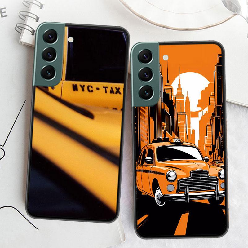 NYC Yellow Taxi Cabs Phone Case For Samsung S25 Edge S24 FE Galaxy S22 Ultra S21 Plus S20 S23 S10 Plus Cover Silicone Soft Coque