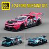 YTMH2 1/24 Ford Mustang GT3 Sport Racing Toy Car Model Diecast Metal Rally Miniature Sound & Light Gift For Child Kid Boy Collection