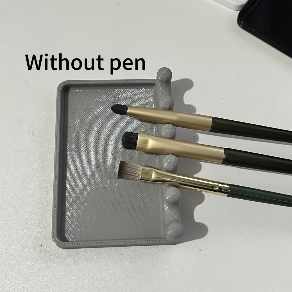 1pc Portable Brush Holder with Drip Tray | Front Tray Design, Easy Cleaning, Saves Space, for All Painting Types