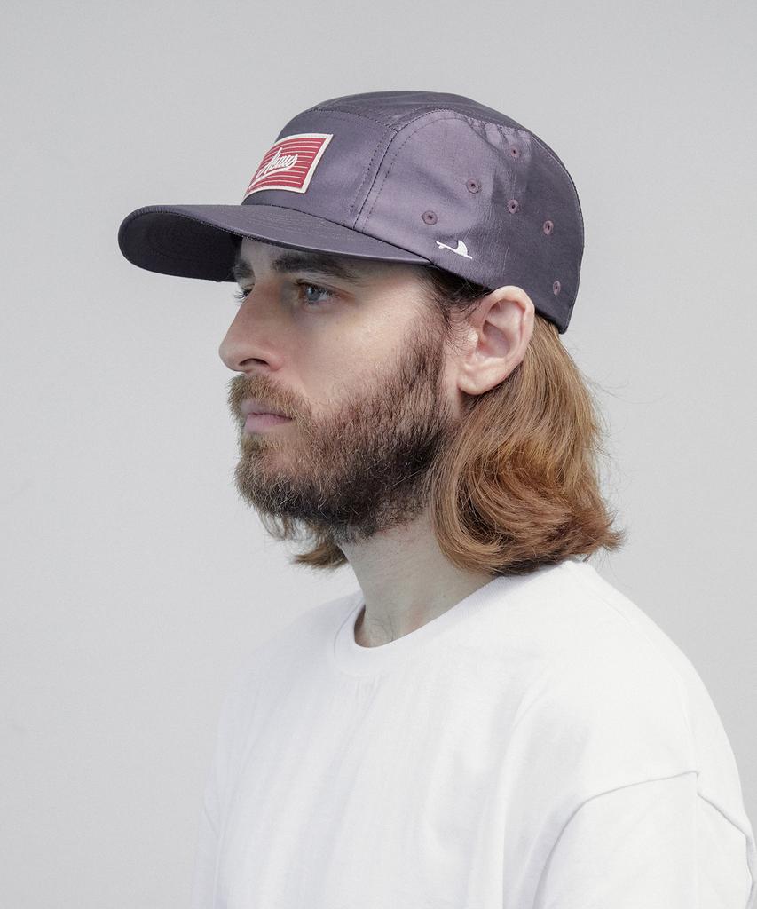 Akau Oversized Metallic Camp Cap (Dark Purple)