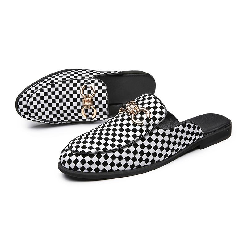 Luxury Brand Designer Summer Men Casual Breathable Leather Business Slippers Male Half Shoes Comfortable Mules Moccasin Loafers