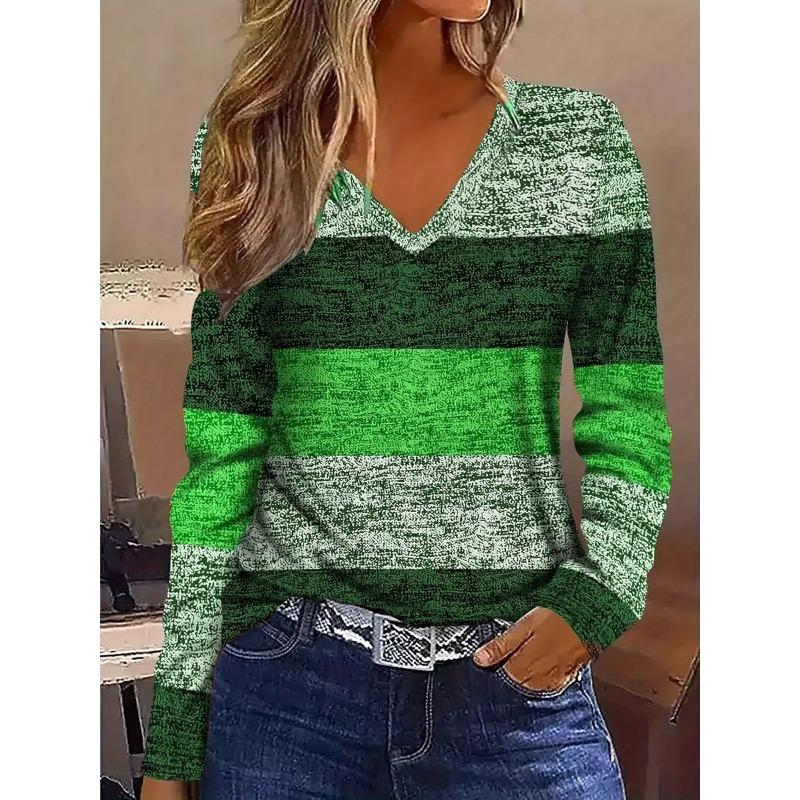 European and American Spring New Fashionable Printed Long Sleeve T-shirt