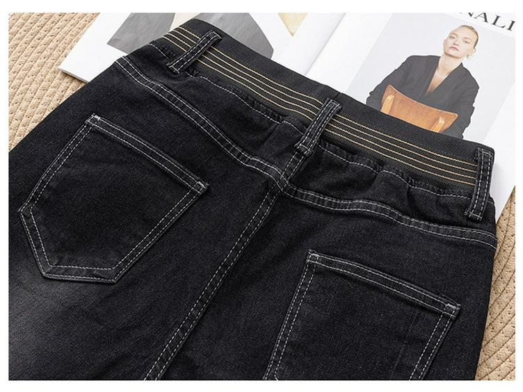 Women's High-Waisted Fleece-Lined Jeans - 2025 Winter Fashion - Lamb Fleece Cotton Micro-Flare Pants