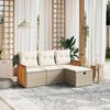 VidaXL Garden Lounge Set with Cushions 4 Pcs, Patio Sofas, Patio Furniture Set, Outdoor Furniture, Beige 3265706