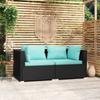 Day and Night - Day and Night 2-seater Sofa with Black Synthetic Rattan Cushions
