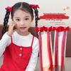 Girls' Day Out Festival Red Bow Wig Clip - Shiny Silk Braided Curly Hair Accessory
