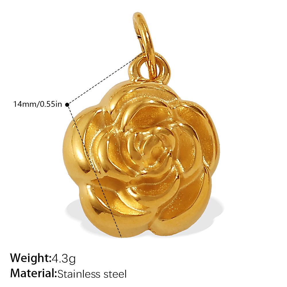 European & American Titanium Steel Rose Pendant - Creative DIY Necklace Accessory Collection