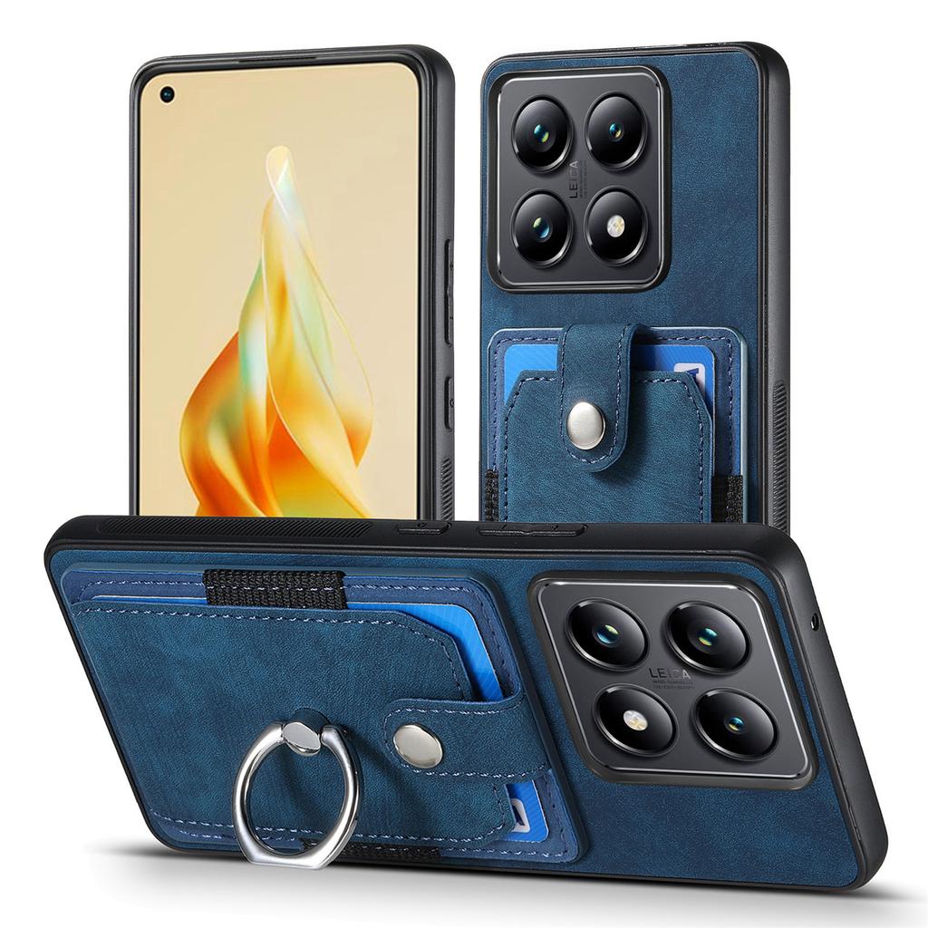 For Xiaomi 14T Phone Case Leather Back Cover with Card Slots Kickstand